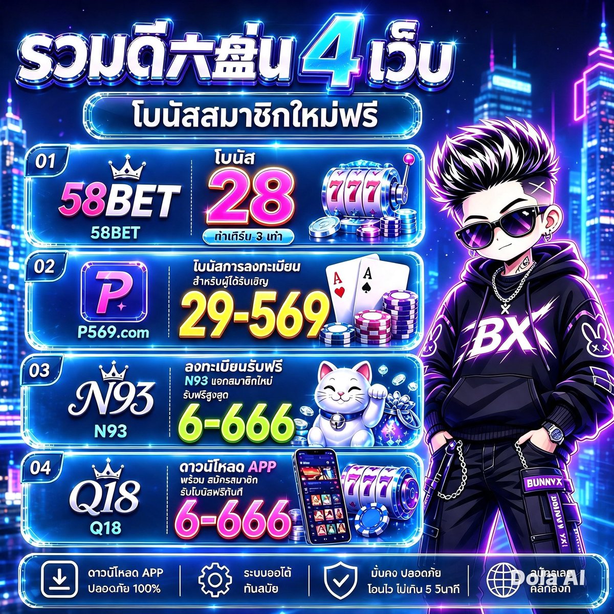 BUNNYNEWPRO's tweet photo. 💸 รวมเครดิตฟรีแบบสุ่ม 29 - 569฿

ถอนขั้นตํ่า 100 •สูงสุด 1,000

🔥UFA99
https://t.co/VP7RLbQj0w

🔥Q18 ใหม่
https://t.co/w5V7usAgmN

🔥P569
https://t.co/neJHF0U6QP

🔥N93 ย้ายจากอันเดิม
https://t.co/GSTJYb6Pnp

🔥PX9COM
https://t.co/906kesHIv5

#เกมส์ยอดฮิต #เครดิตฟรี https://t.co/VC95pcpY5J