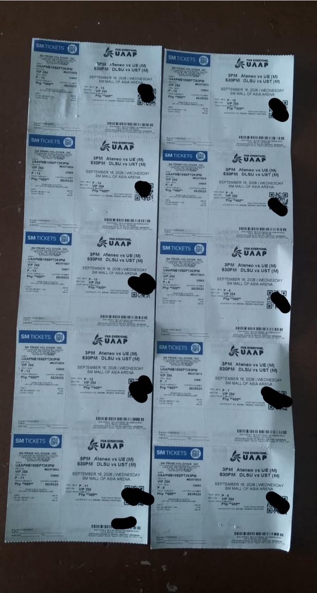 UAAPTICKETS25's tweet photo. DLSU VS UST
📩10adjacent tickets
🎟️Patron
🎟️Lowerbox

‼️Sept 16,2026 
‼️Adjacent tickets https://t.co/kUkt9sqU6l