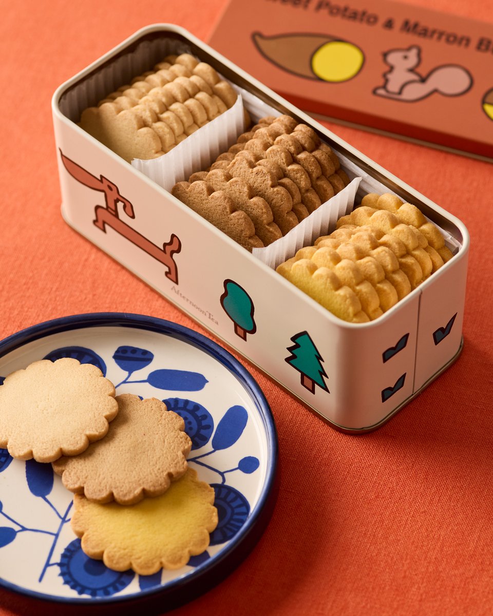 AfternoonTea_LT's tweet photo. 🍠🌰🧈3種のバターサブレ🍠🌰🧈

シンプルなバターサブレと、秋限定のさつまいもと栗の2種類を、ヤマモトダイゴさんイラストデザインの限定パッケージに詰め合わせた「芋栗バターサブレ」は、ミルクティーとのペアリングがおすすめです。

#アフタヌーンティーティールーム
🍠🌰🧈 🍠🌰🧈 🍠🌰🧈 🍠🌰🧈