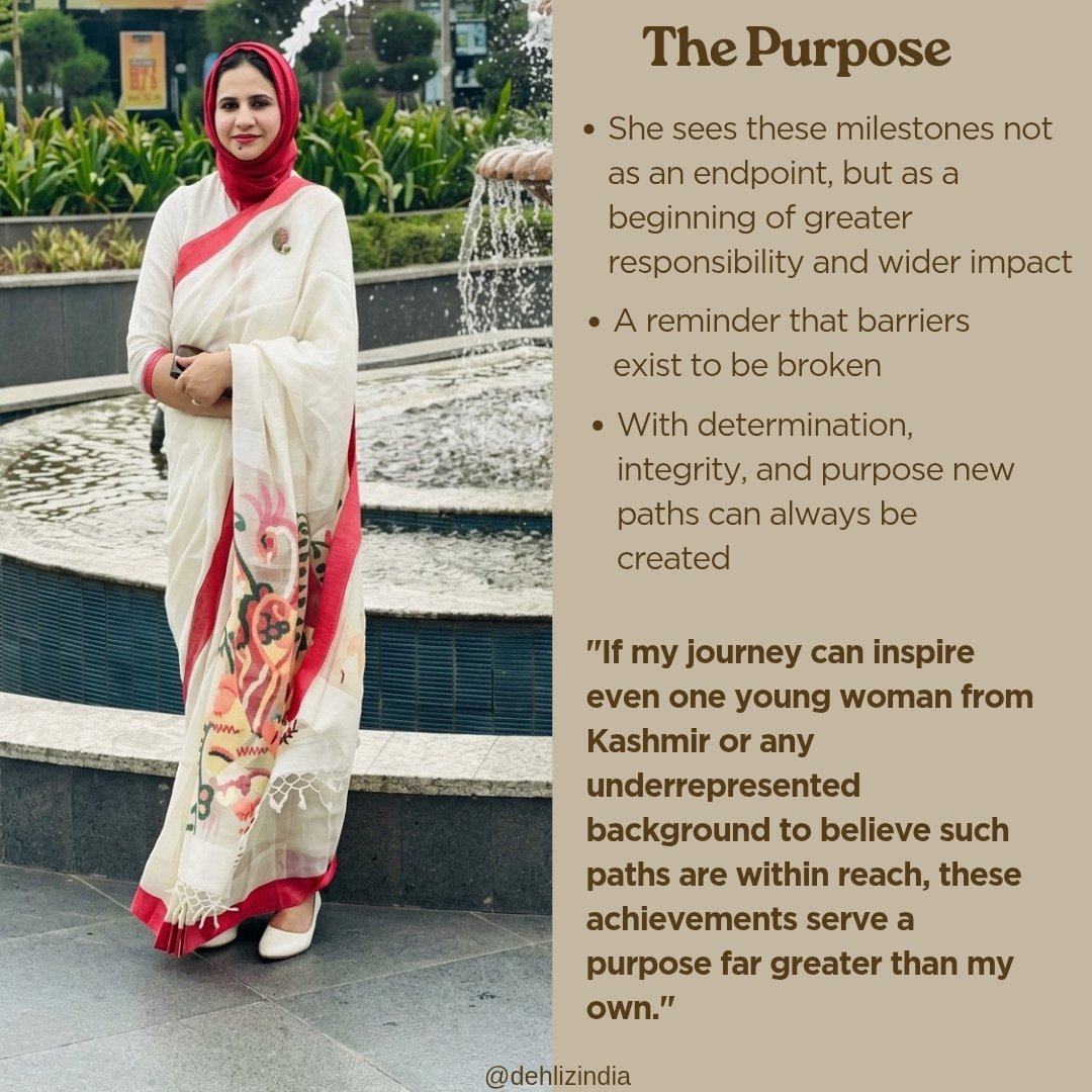 dehlizindia's tweet photo. She’s the first Kashmiri woman to earn the Supreme Court title.
@firdouse_wani
A true trailblazer who turned barriers into breakthroughs.
Follow @dehlizindia for more.
#women #muslim #womenempower #womenwithwings #womenencourage #india #law https://t.co/a4tAZuqsWY