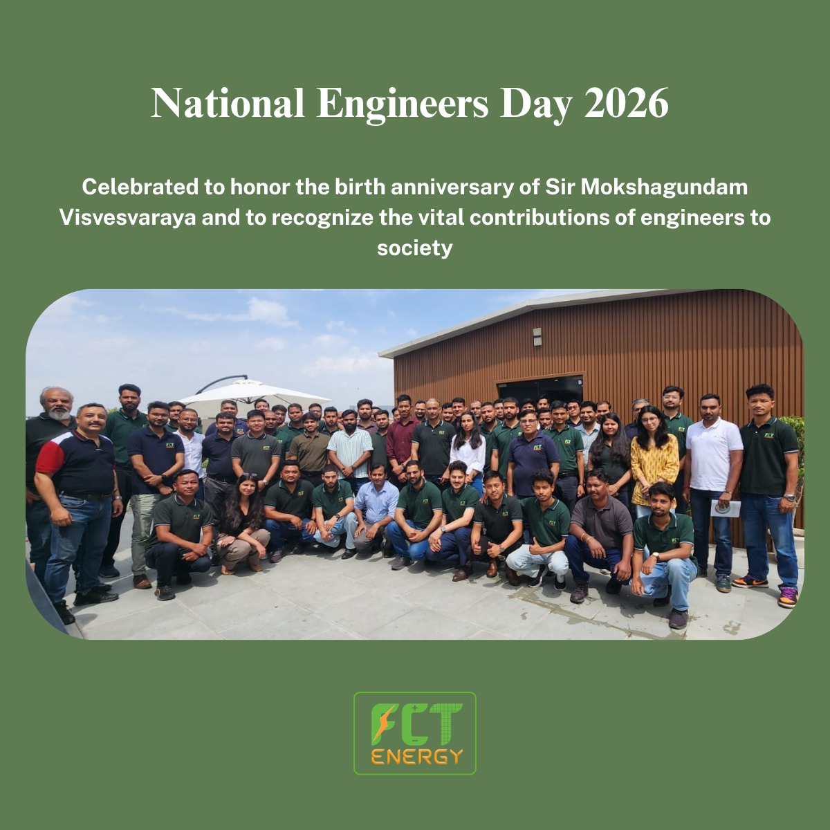 fc_tecnrgy's tweet photo. National Engineers' Day 2026 commenced with our Engineers in the field. Their dedication, creativity, innovation and problem-solving skills are our strength and we are proud of them. Warmest wishes to all, Happy Engineers' Day!
#fctecnrgy #EngineersDay #ProblemSolvers https://t.co/tu0e5gImwR