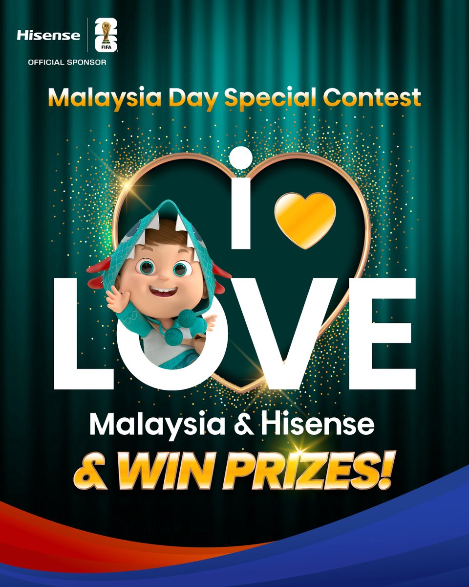 HisenseMalaysia's tweet photo. 🔍  Ready for another challenge? Comment "I love Hisense &amp; Malaysia" and win Prizes!🧩
Join now and stand a chance to win a Hisense exclusive merch!

Join:
1️⃣Follow us + WA👉 https://t.co/cF2Pca3udP
2️⃣Like &amp; Share
3️⃣Tag a friend + comment your answer

T&amp;C: https://t.co/0CiEsdKYXU https://t.co/LMd2D1KP1q