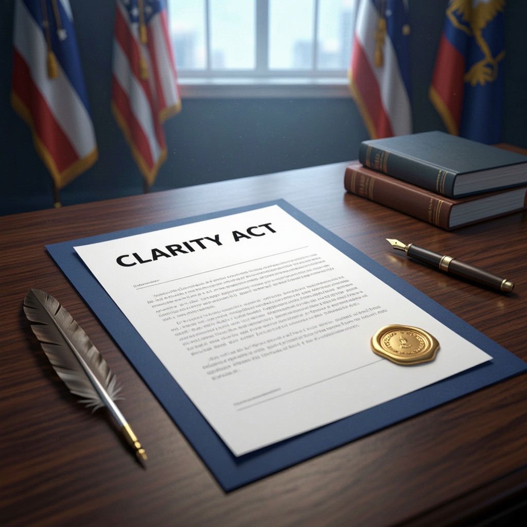 Internatgrowth's tweet photo. Clarity Act bill process F.A.Q.

Right now, the US Senate is figuring out whether they can even start talking about the #Clarity Act. It’s not about passing it yet — it’s about opening the door to discuss it.

#crypto #btc #eth #avax https://t.co/dJ9X44czq3