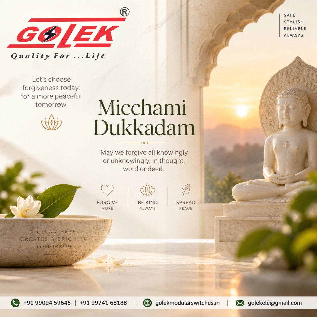 golekswitch's tweet photo. Micchami Dukkadam 🙏✨

On this sacred day, let’s choose forgiveness over resentment, kindness over anger, and peace over conflict.

May we seek forgiveness for our thoughts, words, and actions—knowingly or unknowingly—and extend the same grace to others. 🪷 https://t.co/JtXCzeo6vZ