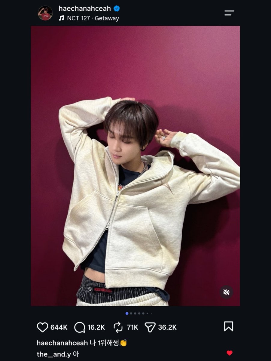 JisungGlobal's tweet photo. [#JWISTAGRAM] 260915 Reply

#JISUNG replied to Haechan's latest post!

🐹 Ah

#지성 #박지성 https://t.co/ZHR5u4e55h