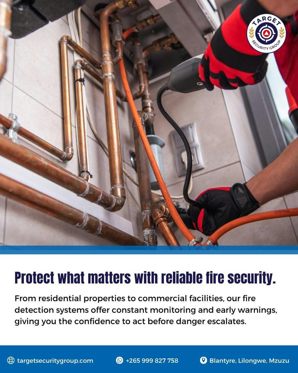 tsgmal_'s tweet photo. 🔥 Stay prepared and protected around the clock!

Target #Security Group provides advanced fire detection and security systems with continuous monitoring, instant alerts, and reliable protection.

#FireSafety 
.
🌐Visit: https://t.co/KAIM5rzIbV
 📲WhatsApp: +265 999 827 758 https://t.co/IqJIUzzflt