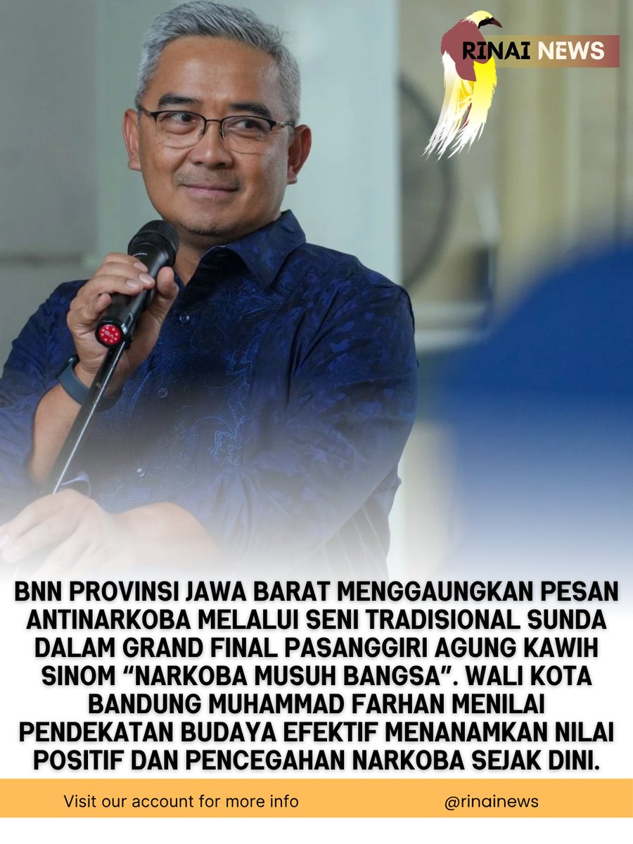 MisykaN's tweet photo. Perang melawan narkoba tak hanya lewat penindakan. BNN Jabar menggunakan seni Sunda melalui Pasanggiri Kawih Sinom “Narkoba Musuh Bangsa” untuk menanamkan pesan antinarkoba kepada generasi muda sejak dini. #LawanNarkoba #BNN #JawaBarat #SeniSunda. https://t.co/2QS9MG9K7h