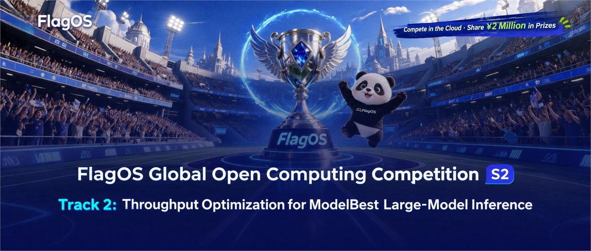 FlagOSCommunity's tweet photo. 🚀 FlagOS × MiniCPM5-2B Inference Throughput Challenge is LIVE!

Push total tokens/s on Iluvatar CoreX BI-V150 + MetaX XiYun C500.

🏆 Up to ¥30K  
📅 Register by Nov 10  
🔗 https://t.co/NdHWE60oLU

#FlagOS #MiniCPM #LLMInference @IEEEorg @OpenBMB https://t.co/JFkQxvy4hT