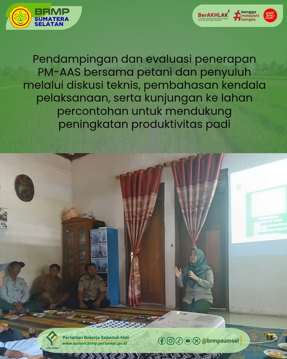 brmpsumsel's tweet photo. BRMP Sumsel Dampingi Penerapan PM-AAS di Desa Sipatuhu Kecamatan Banding Agung, Kabupaten OKU Selatan, sebagai upaya mendukung swasembada pangan. Kegiatan dilanjutkan dengan kunjungan ke lokasi pengolahan kopi.

Baca berita selengkapnya di: 
https://t.co/nmbL4KKJpF https://t.co/nWqpE785VF