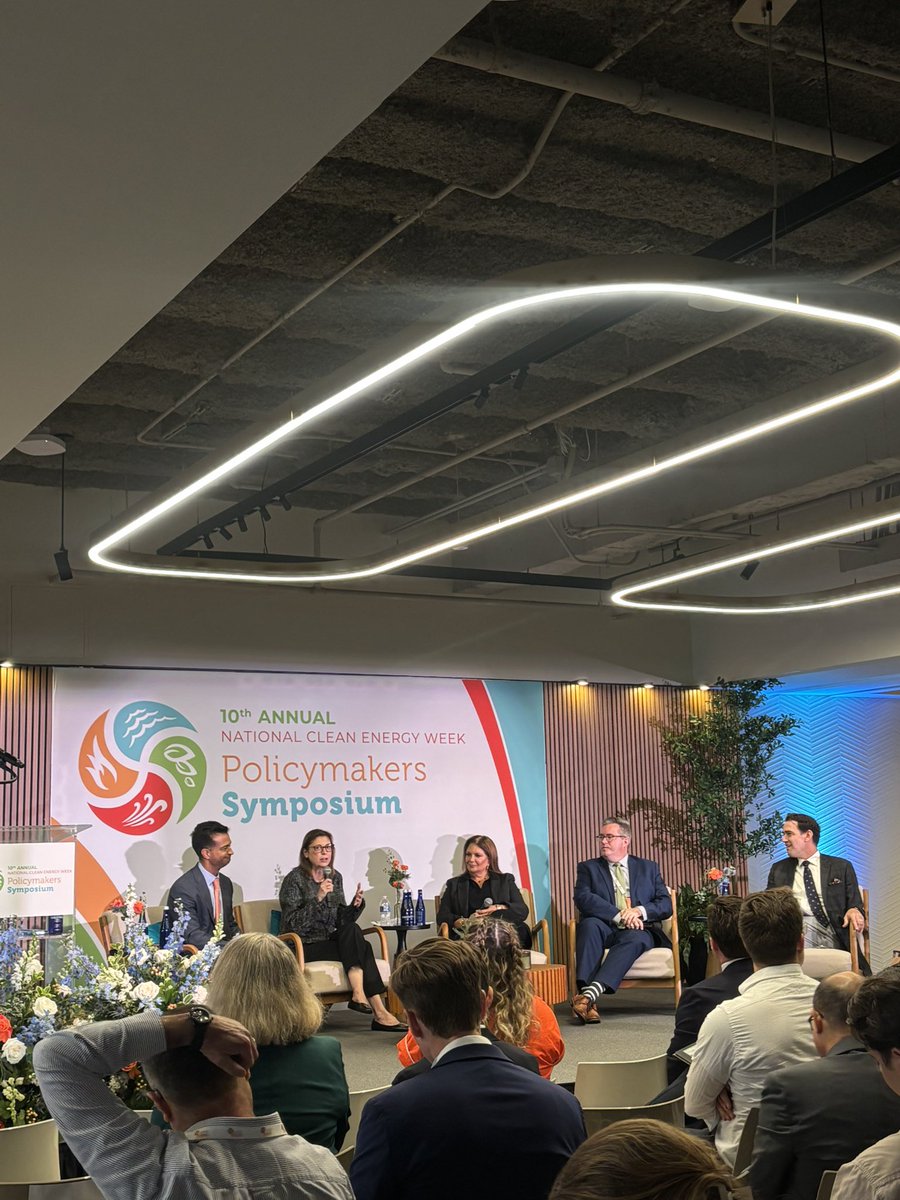 NCEWConf's tweet photo. Day 1 of our 10th Annual Policymakers Symposium is underway! 

Attendees just heard from @jcdozier, @RepMMM, Stevan Pearce, plus a lineup of industry speakers digging into permitting reform, a decade of clean energy progress and where the next 10 years take us. #NCEW26 https://t.co/CIxR0DkRxS