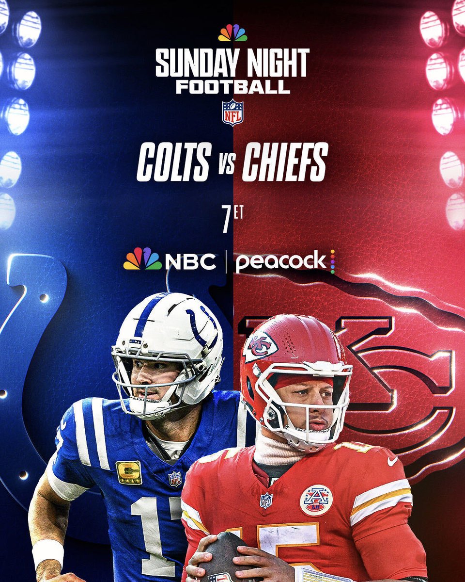 SNFonNBC's tweet photo. Week 2 is a GO! 🗣️

📺 Colts at Chiefs on Sunday Night Football, 7 p.m. ET on NBC &amp; Peacock https://t.co/QiBy3ORdmW