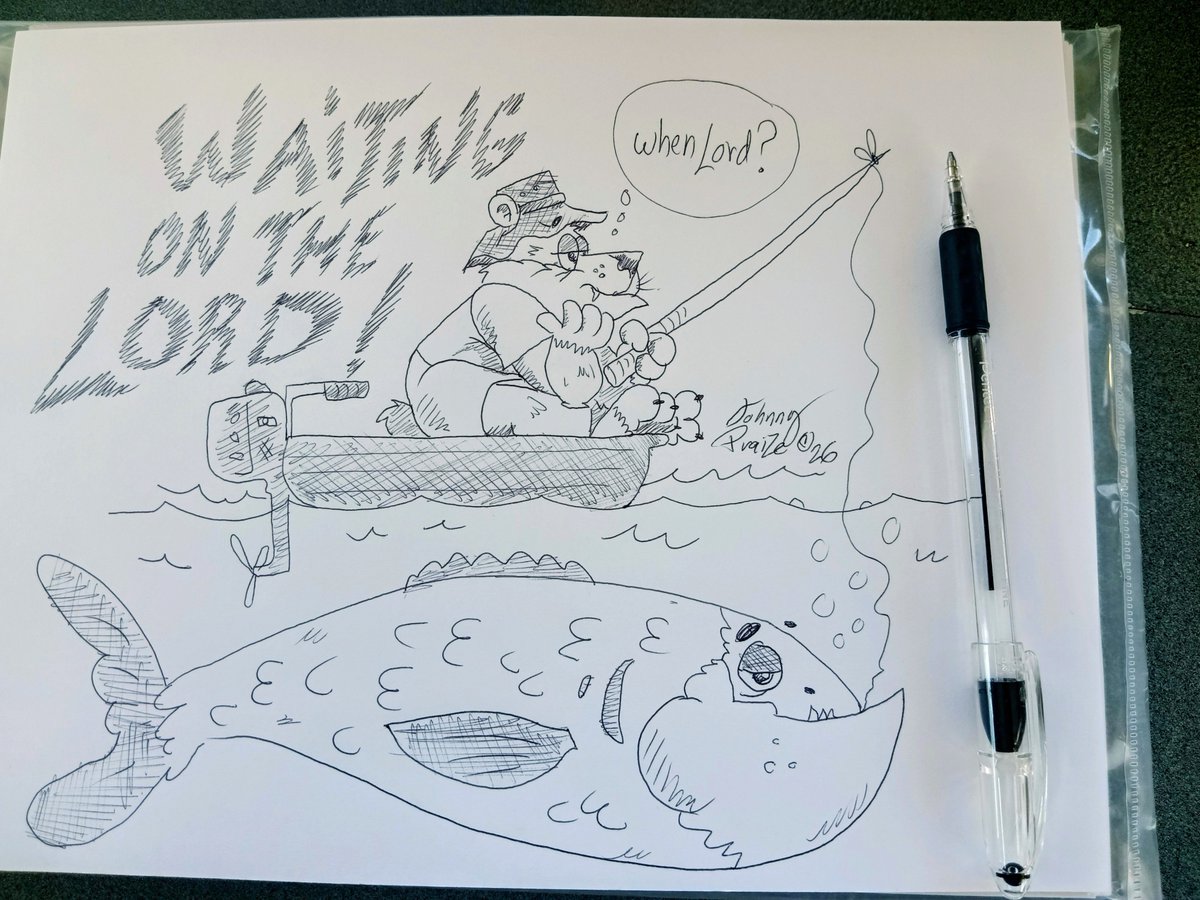 JohnnyPraize's tweet photo. Waiting on The Lord! Cartoon by Johnny Praize 😜

#CartoonsForChrist #sketch #GrizzlyBear  #ChristIsKing #Fishing #WaitingOnTheLord https://t.co/IZf0gRHQGp