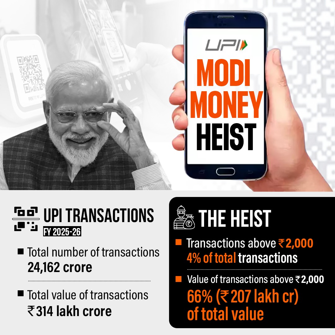 INCIndia's tweet photo. THE GREAT UPI LOOT https://t.co/8radKhob1h