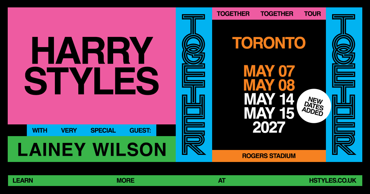 Rogers_Stadium's tweet photo. JUST ANNOUNCED: Harry Styles: Together, Together has added TWO additional dates in Toronto at Rogers Stadium.

Presales start at 10am today https://t.co/Oyhk17f8cP https://t.co/YH7OUC471l