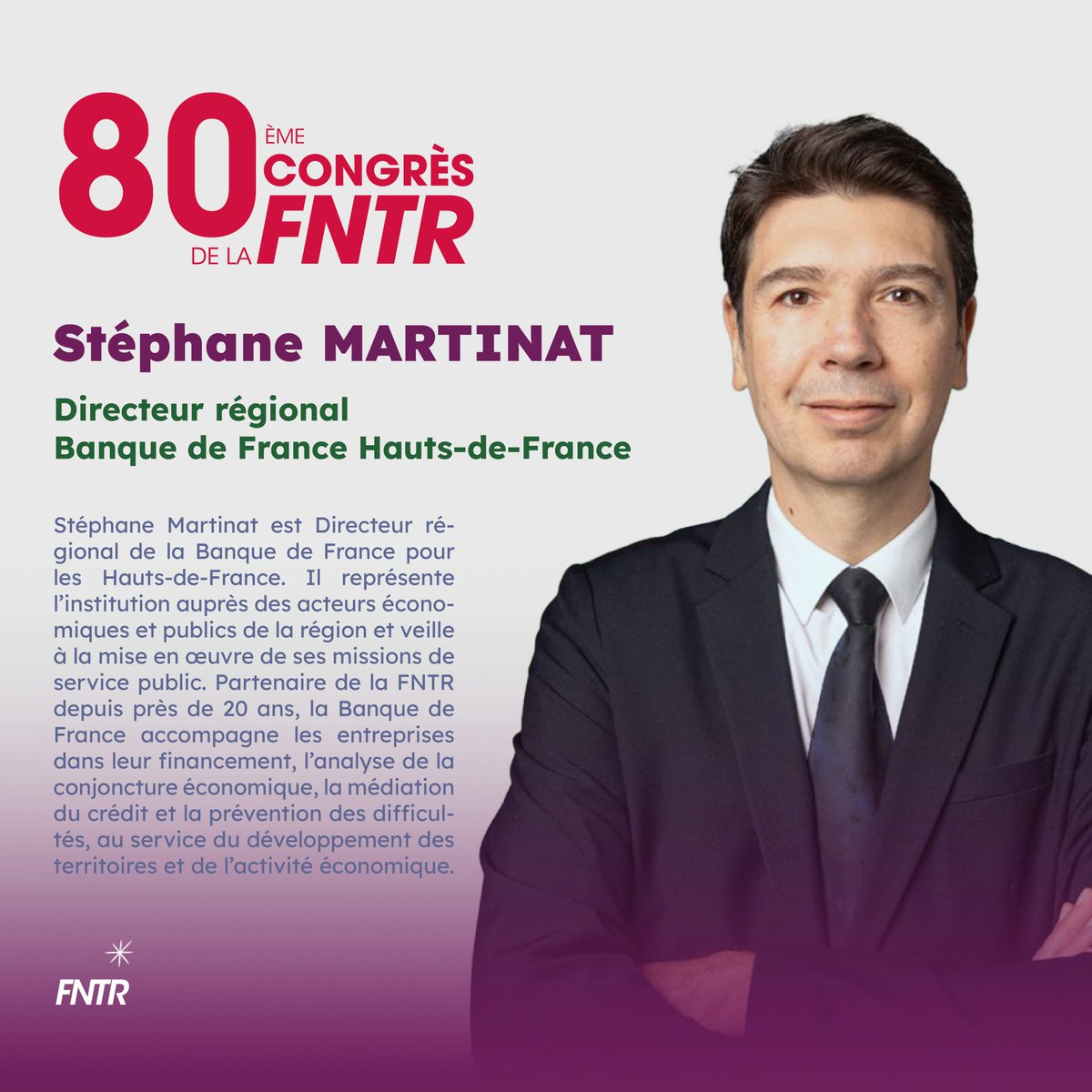 FNTR's tweet photo. 📢Stéphane Martinat, directeur régional de la Banque de France Hauts-de-France, interviendra lors du 80ᵉ congrès le 8/10 pour dresser le bilan économique du transport routier de marchandises des derniers mois.

➡️ https://t.co/iO6dlWkawO https://t.co/jMM2qMcpt7