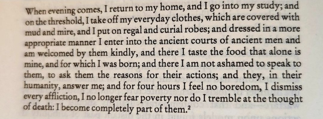 alanigolanski's tweet photo. From what's described as perhaps the single most famous letter from the Italian Renaissance, Machiavelli conveys to his friend Francesco Vettori (1513) the ecstasy of being able to hang out and read in the evening. https://t.co/avS4gaO84b
