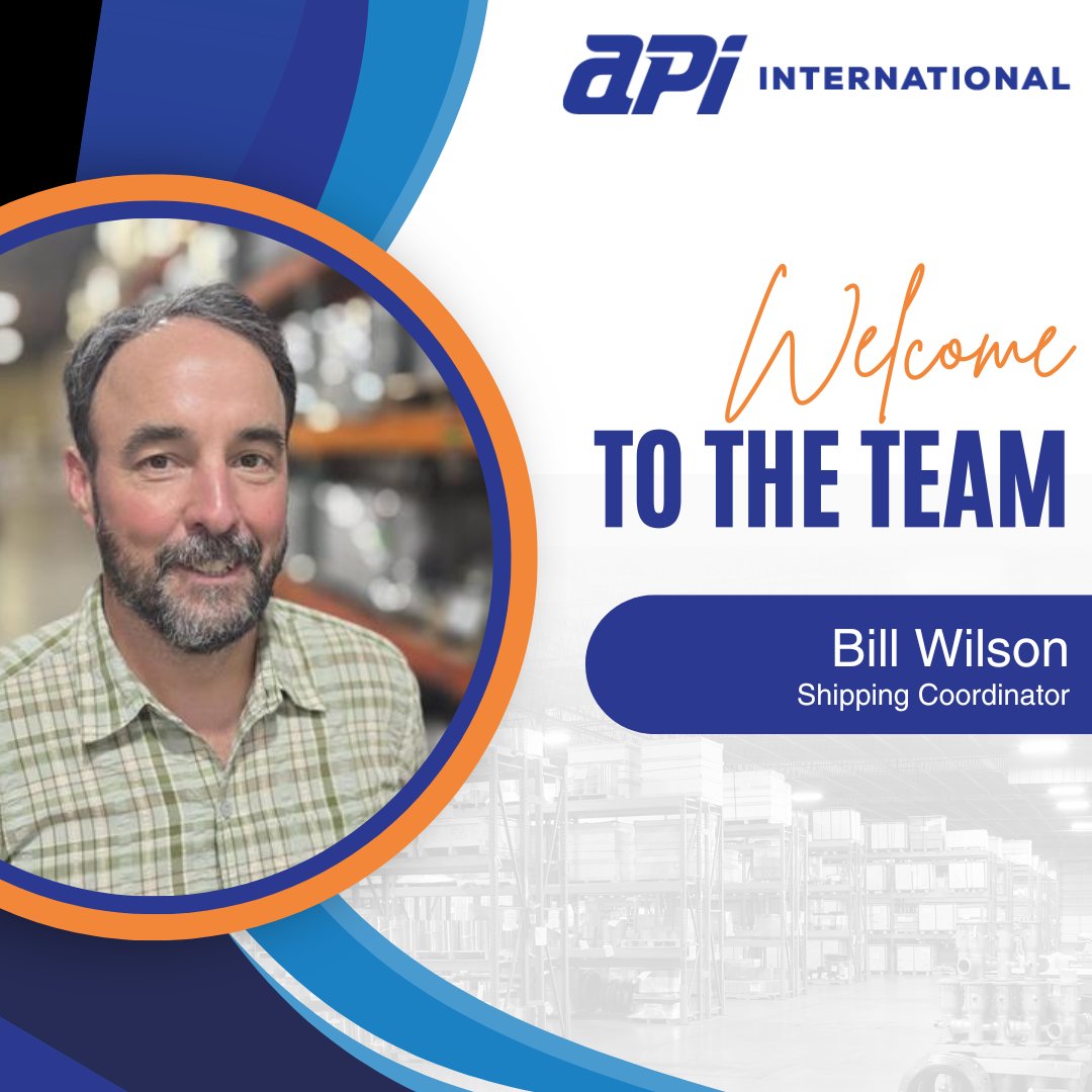 apiint_US's tweet photo. A warm welcome to our new colleague at API International, Bill Wilson!👋 Bill will join our Operations Team as a Shipping Coordinator. We're excited to have him on board!

#NewEmployee #Welcome #Team #Manufacturing https://t.co/i42gd2RKGP