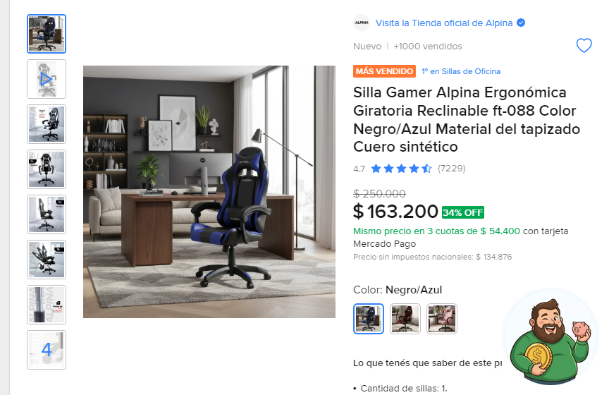 elgordoahorros's tweet photo. 🛒 ¡Mirá este precio!

Silla Gamer Alpina Ergonómica Giratoria Reclinable ft-088 Color Negro/Azul Material del tapizado Cuero sintético a $ 163.200

Antes $ 250.000 · -35% OFF

https://t.co/fU5LNQ1XwA https://t.co/jOSRNR3WZ7