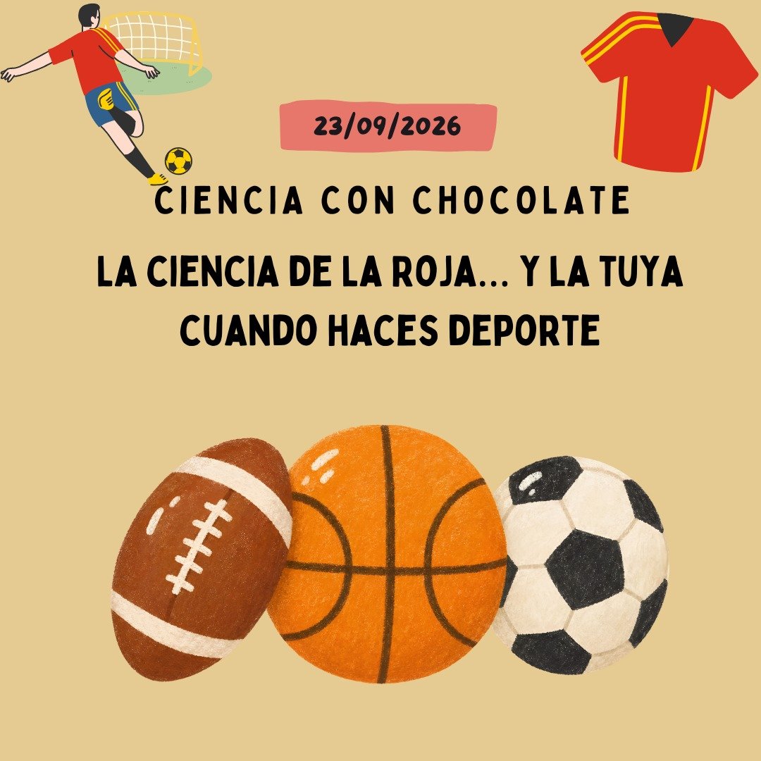 Ciencia_choco's tweet photo. LA CIENCIA DE LA ROJA... Y LA TUYA CUANDO HACES DEPORTE ⚽️🏀🚴🏻‍♀️
Charla divulgativa de @ScientiaJMLN , doctor en Ciencias Químicas y catedrático de Bioquímica y Biología Molecular 
📆 Mié 23/09/2026 · 19:00
📍 Moe Club, Av. Alberto Alcocer 32, Madrid
🎟️ Entrada libre https://t.co/fAqt9aV1ag