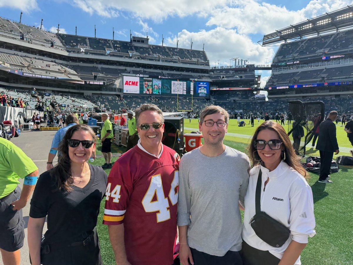 Attalon_inc's tweet photo. A little NFC East rivalry made for a great Sunday in Philly. 

Huge thanks to the @Commanders and our friends there for hosting the Attalon team at the Eagles home opener.

With a Commanders fan at the helm of a Philly-area team, there was plenty of friendly competition. https://t.co/XGFnPNPU5s