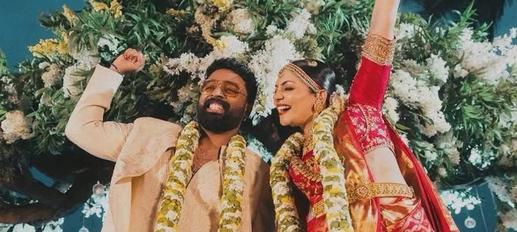DancingRaj's tweet photo. Suriya na's Fan girl Ahaana Krishnan tied knot with #VishwanathAndSons DOP @NimishRavi. Congratulations 🎉 https://t.co/jPebKQsnYW