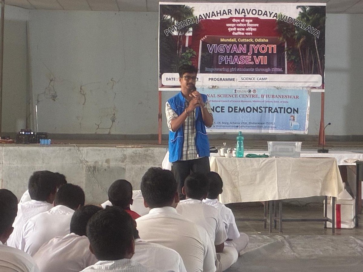 JNV_Cuttack's tweet photo. A vibrant Science Camp was conducted at PM SHRI JNV Cuttack by the Regional Science Centre, Bhubaneswar under @#VigyanJyoti PhaseVII on 9 th September 2026@#nvs_hq https://t.co/AqWgZGc3Df