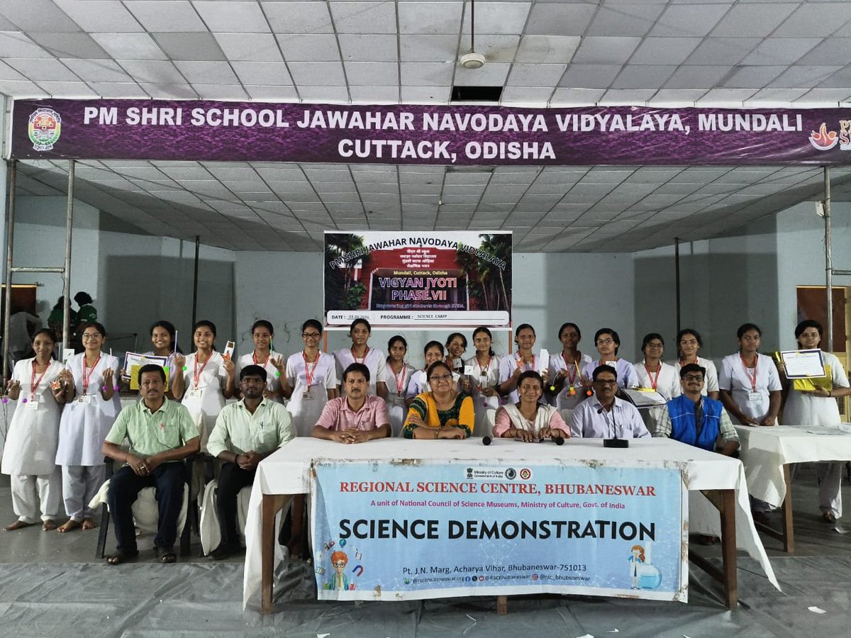 JNV_Cuttack's tweet photo. A vibrant Science Camp was conducted at PM SHRI JNV Cuttack by the Regional Science Centre, Bhubaneswar under @#VigyanJyoti PhaseVII on 9 th September 2026@#nvs_hq https://t.co/AqWgZGc3Df