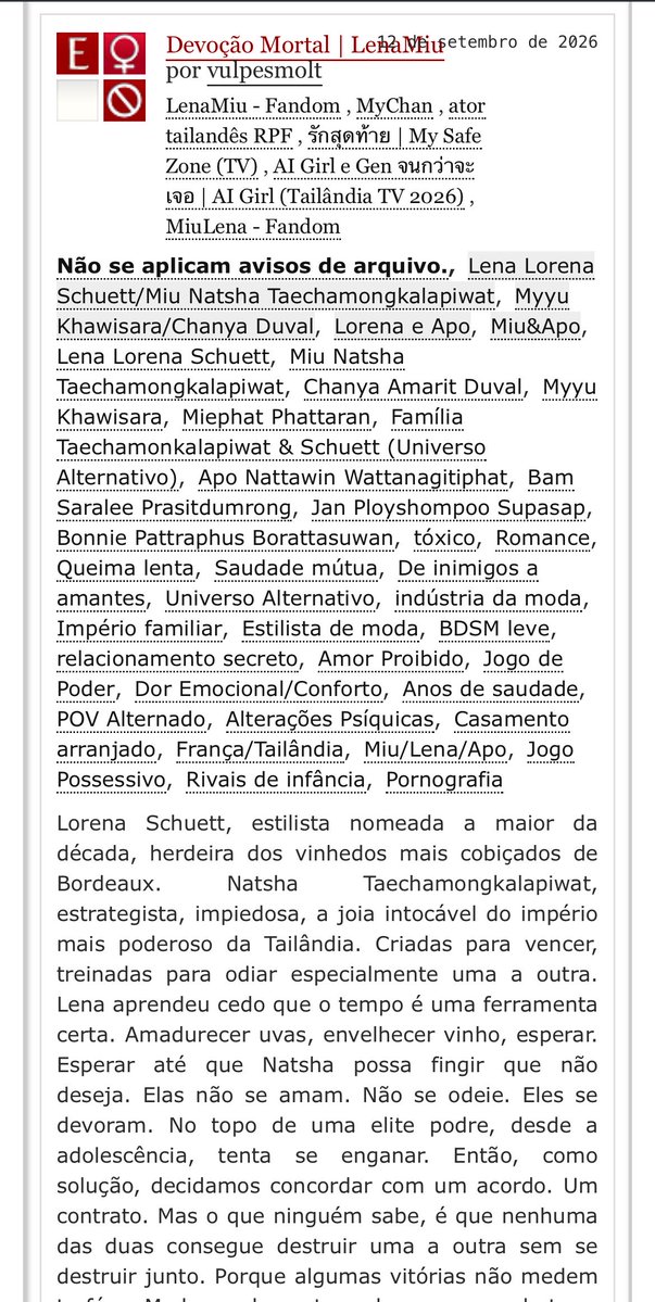 lena_miufanfics's tweet photo. They call it a contract. I call it the beginning of their downfall. Two rivals, one dangerous devotion. 🖤🔥 LenaMiu. 

https://t.co/BFMDaqQtZC

#ลีน่าหมิว #fanfictionLenaMiu 
#LenaMiu #AO3 
#lesbianfiction https://t.co/uKLX9gTOnL