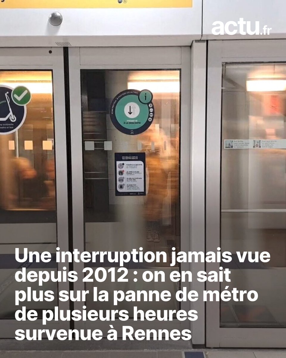 Rennes24's tweet photo. Neuf rames se sont trouvées immobilisées entre deux stations 😰
➡️ https://t.co/iiJ7l8zkoX https://t.co/G2J82nWr0c