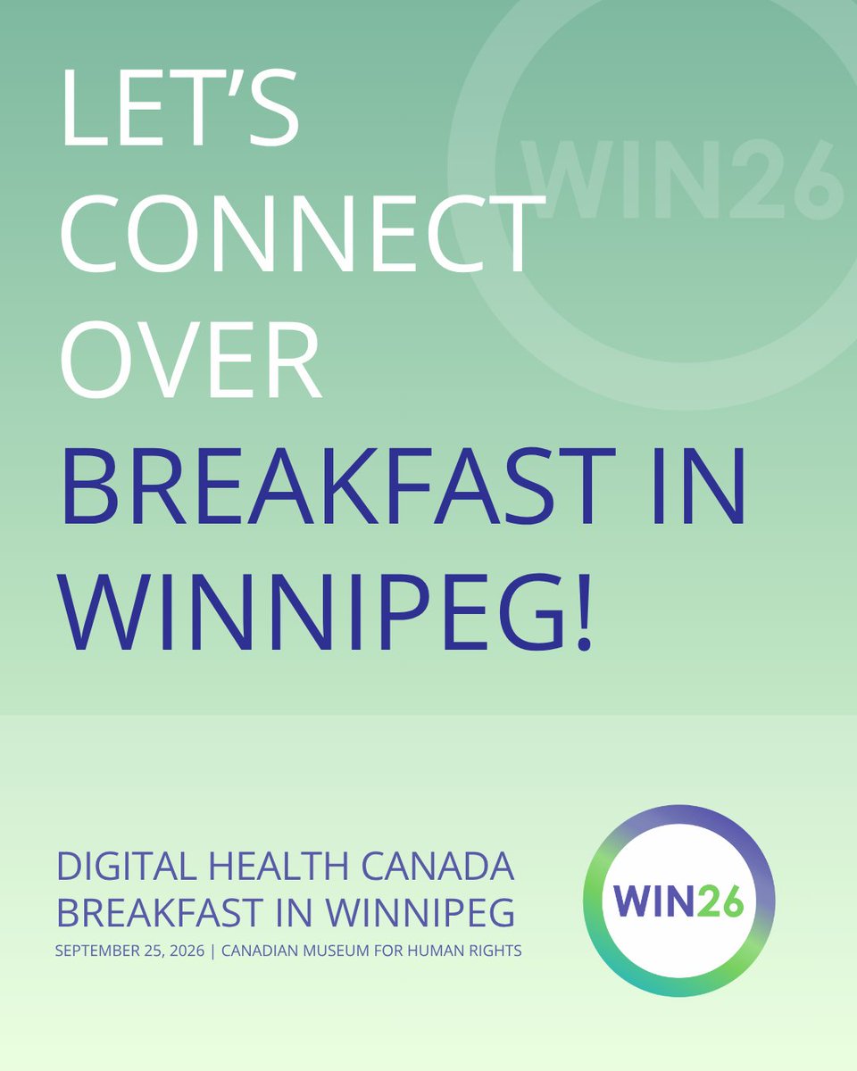 BioscienceMB's tweet photo. Join Digital Health Canada for WIN26 on September 25 for a morning of connection, conversation and learning with professionals shaping the future of digital health in Manitoba and across Canada.

👉 Register today and join the conversation. https://t.co/aOjZ8cdg8i https://t.co/RQM5Dzz19b