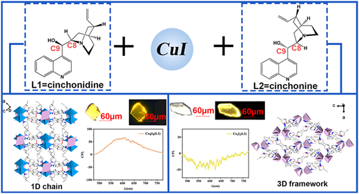 bhkenlo's tweet photo. Cinchonidine
vs Cinchonine: Stereochemical Control
of Architecture and Circularly Polarized Luminescence in Chiral Cu4I4–Cluster-Based Coordination Polymers https://t.co/FHbHeGowje Yu and co-workers @InorgChem #copper #iodide #chirality #CPs #luminescence #CPL https://t.co/iHJkhTdPhI