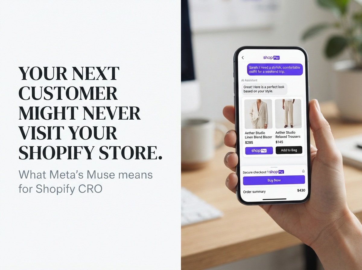 Pelzhub's tweet photo. Meta just launched Muse - and it could change how Shopify brands think about CRO.

Your next customer might never visit your store.

A thread 🧵👇

#Shopify #CRO #Ecommerce https://t.co/qr7SkjoUpO