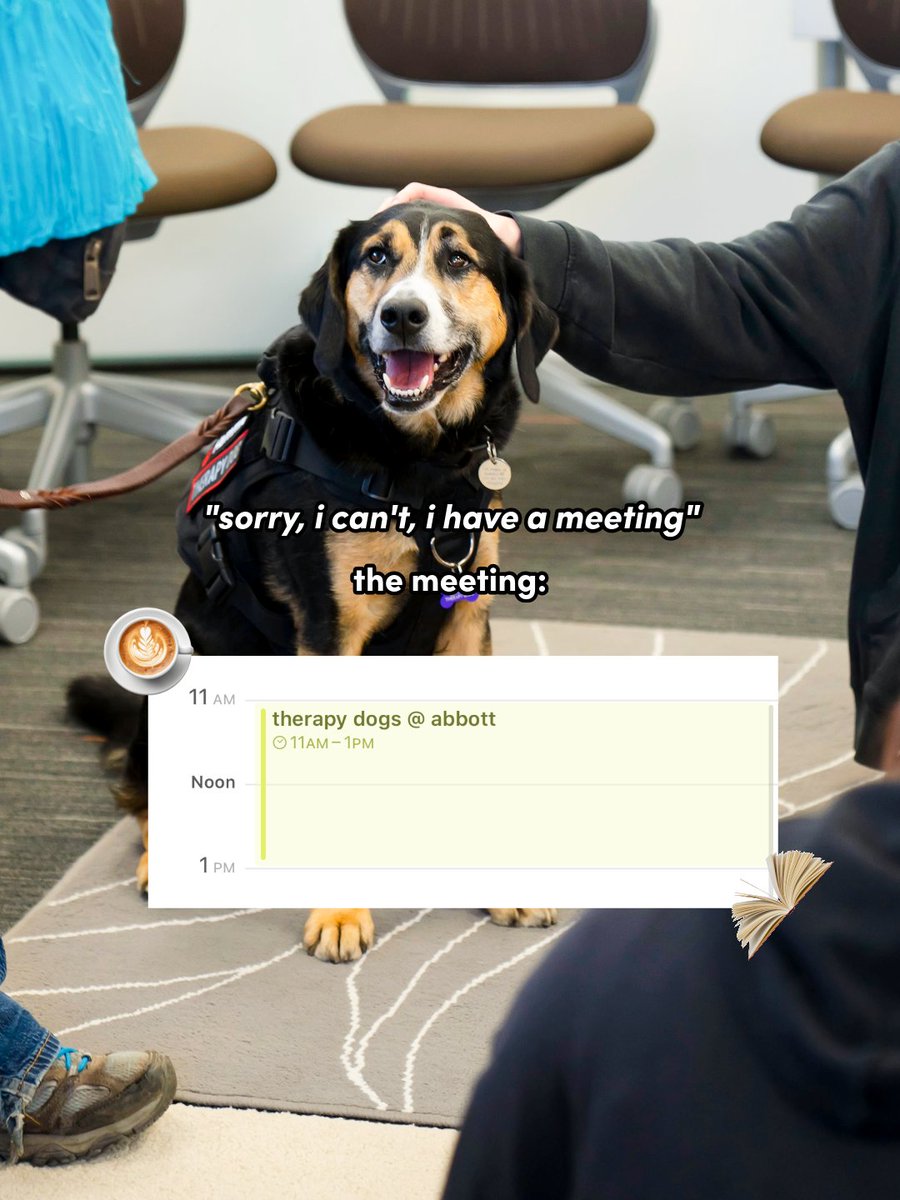 UBLibraries's tweet photo. See you today at Abbott! 🐾
📍Classroom B15
View the full therapy dog schedule by clicking the link in our bio! #UBuffalo #UBuffaloLibraries https://t.co/95hKhF5VW1