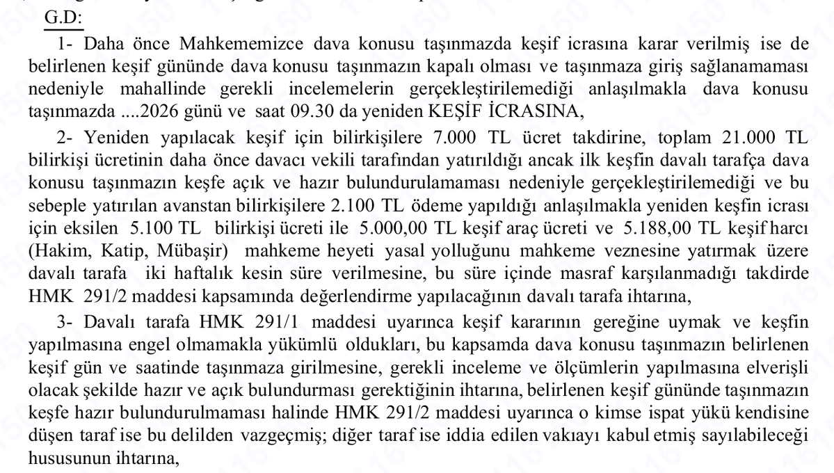 yankibuyuksezer's tweet photo. Kira tespit dosyası keşfinde kiracı konutu hazır tutmamış keşif olmamış. Şimdi keşif masraflarını mahkeme, davalıdan istiyor, yatırmazsan delilden vazgeçmiş sayılacaksın diyor da ee bilirkişi raporu olmadan mı tespit hükmü kurulacak? Direkt kaldırma sebebi değil mi? Olur mu öyle? https://t.co/CEzo3T06R9