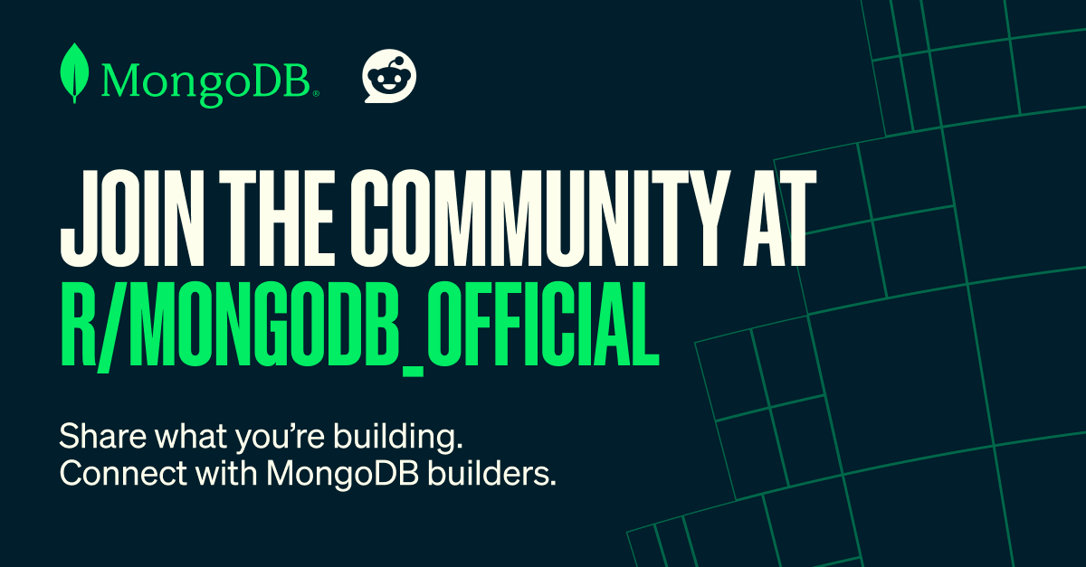 MongoDB's tweet photo. 💭 What are you building with MongoDB right now? 

Tell us in r/MongoDB_Official, our new home for the builder community to connect, ask questions, and share wins. ���� https://t.co/BD2q3aAUGz https://t.co/DTw0E6HqE9