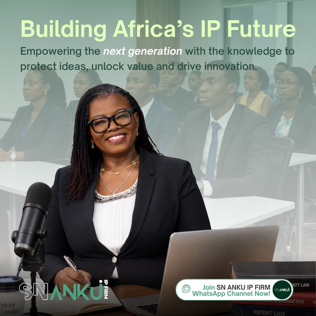 snanku_ipfirm's tweet photo. Building Africa’s IP Future

SN Anku IP Firm is empowering the next generation through IP education, training and mentorship, helping protect ideas, strengthen innovation and create lasting value.

Visit: https://t.co/JUUtIEhRih

#IPLaw https://t.co/O3GRH0D3Q5