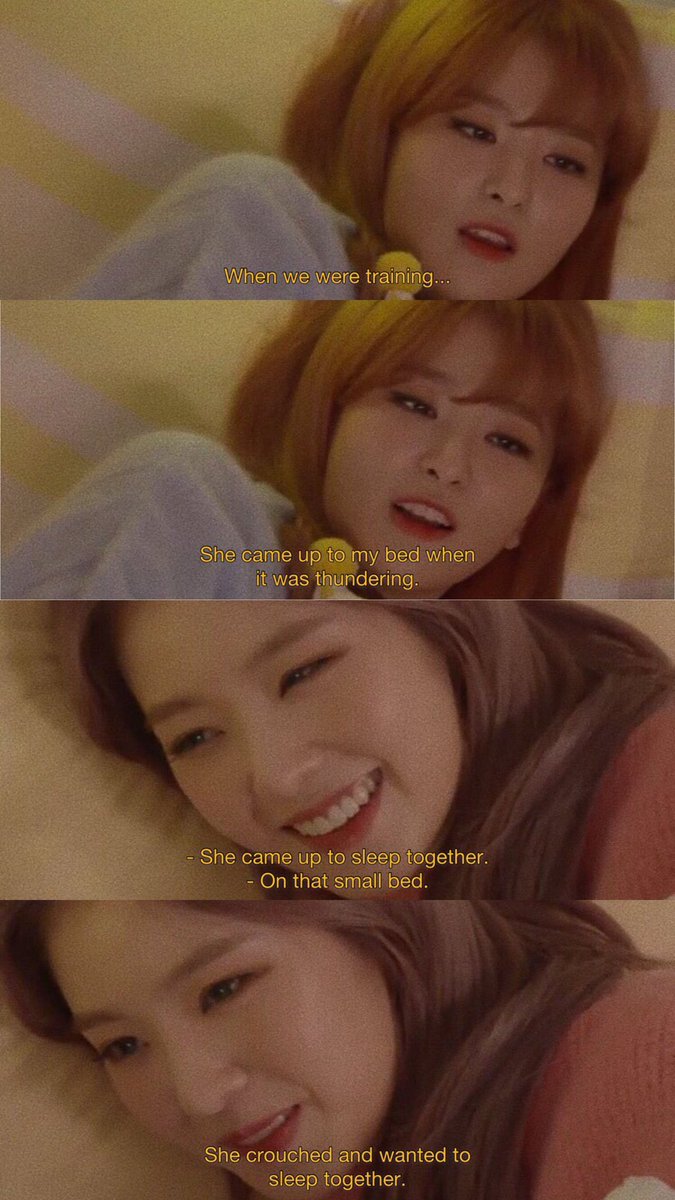 luvjenniebjh's tweet photo. ซึลกิ💛 :  ตอนที่พวกเรายังเป็นเด็กฝึกกัน.. แล้วเกิดฟ้าผ่าฟ้าร้อง พี่เขาบอกว่ากลัวมากเลยขึ้นมาบนเตียงของฉัน แล้วก็ชวนนอนด้วยกัน บนเตียงที่แคบขนาดนั้น นอนขดตัวอยู่บนเตียงด้วยกันแล้วก็ชวนนอนด้วยกัน

เวลาที่ไอรีนกลัวเขาจะนึกถึงซึลกิเป็นคนแรก เป็นความสบายใจกันมาเกินครึ่งชีวิตแล้วอะเนาะ🤧🐰👥️🐻