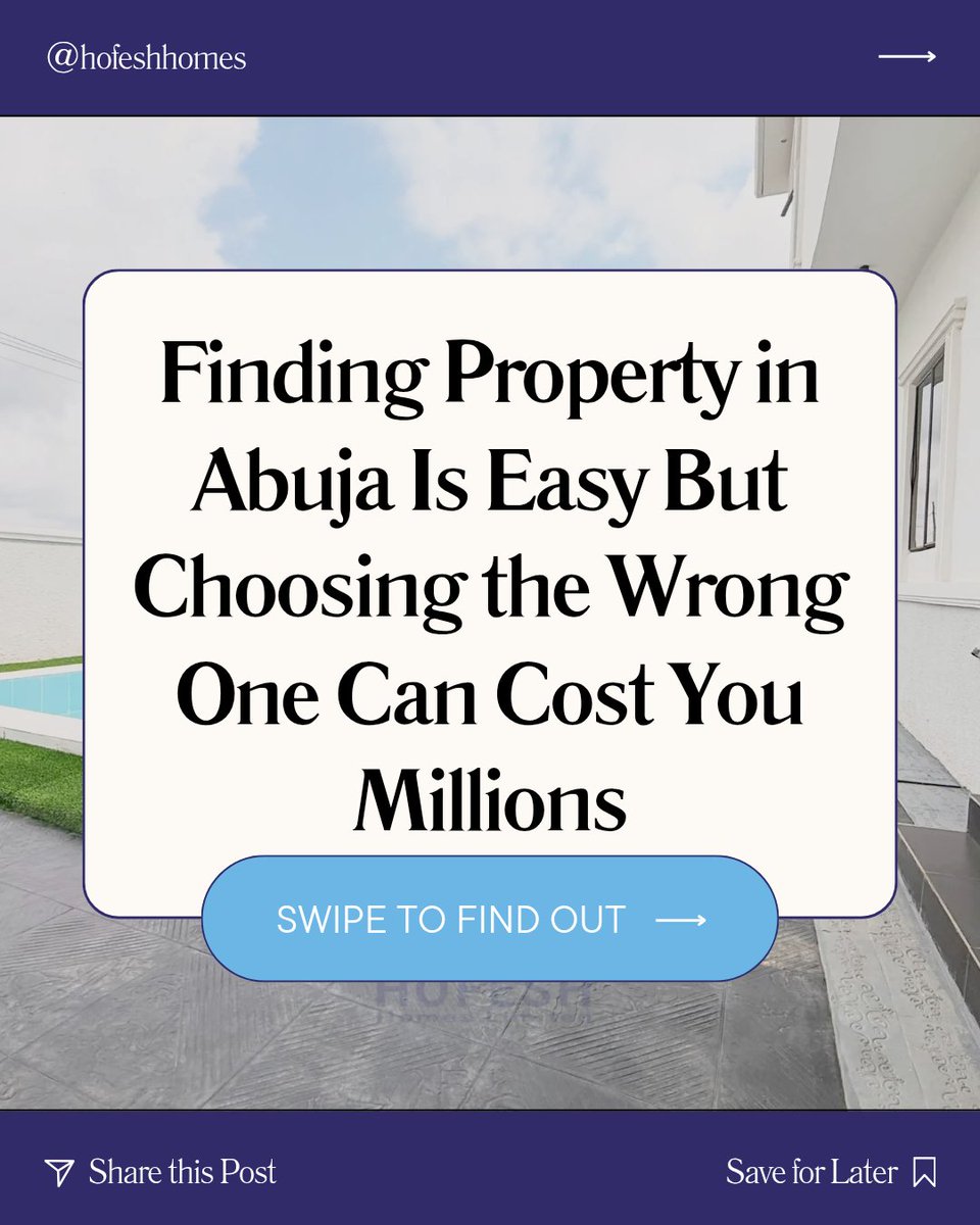 hofeshhomes's tweet photo. Finding Property in Abuja Is Easy But Choosing the Wrong One Can Cost You Millions. 

 Swipe Left

#realestate #abujarealestate #Abuja #insta #explorepage #hofeshhomes
JJ Gabriel Layi https://t.co/8j61hjWmMV