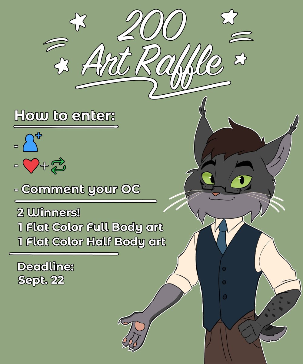zz_heinz9's tweet photo. 200 Follower Art Raffle!

How to enter:
- must be a follower (new followers are welcome)
- like this post
- repost (optional)
- comment your OC

There will be 2 winners!
1 winner for Flat Color Full Body Art
1 winner for Flat Color Half Body Art

Deadline:
September 22

Goodluck! https://t.co/iTbwRDy7p5