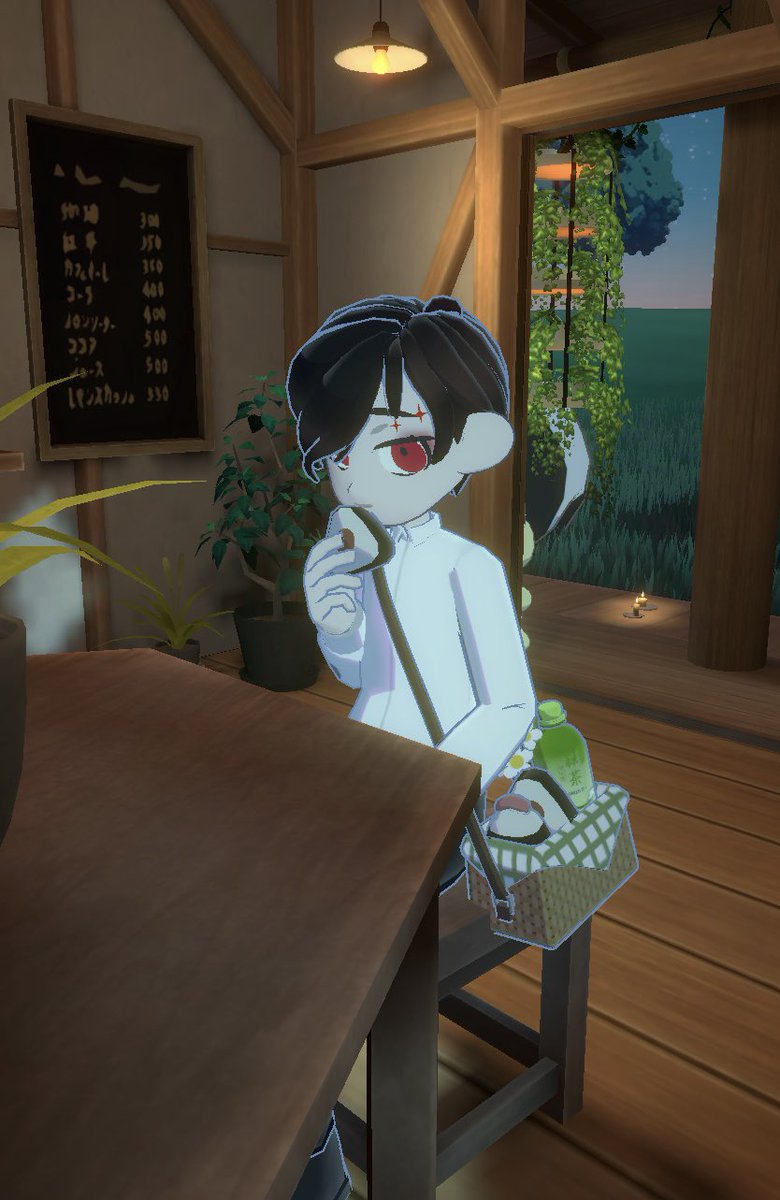 akt_96's tweet photo. これは私が作業してる間おにぎり食べて待っててくれた有明さん（goghで作った） https://t.co/B5226KXqyR