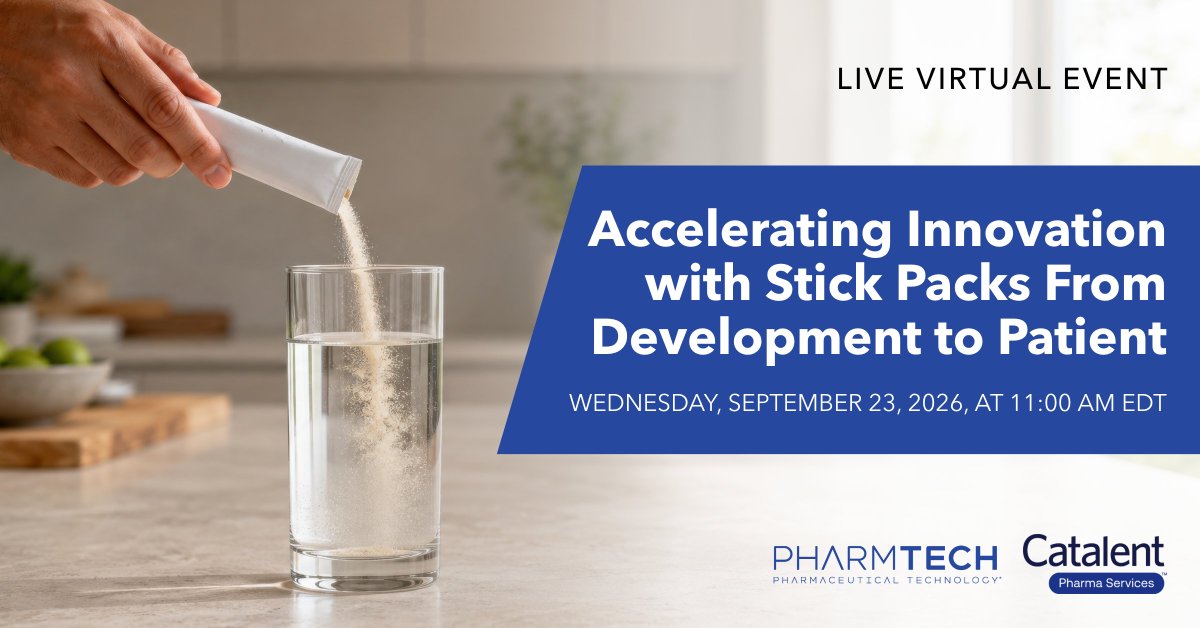PharmTechGroup's tweet photo. Stick packs are gaining ground for precision dosing and convenience-driven therapies. Learn how to get the formulation, material selection and filling strategy right, and why an integrated single-campus model can speed up development.

Register now: https://t.co/8tuiCvDQtn https://t.co/HJEuI0GJ2c