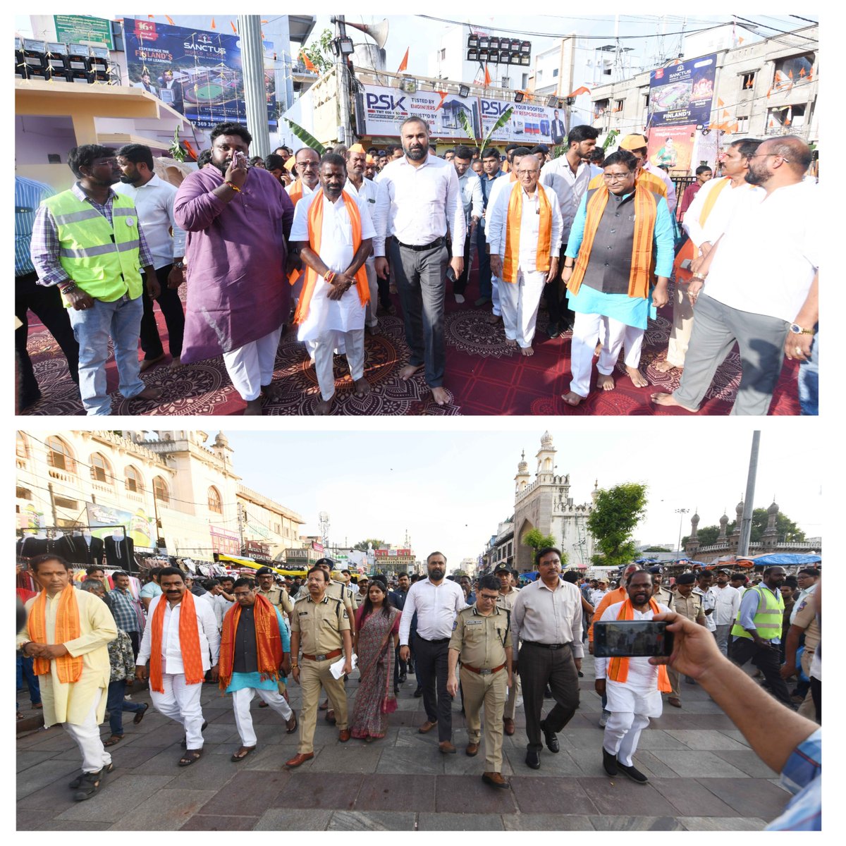 GHMCOnline's tweet photo. 🚩 Ganesh Procession Route Inspection

GHMC Commissioner Sri R. V. Karnan, IAS, HYDRAA Commissioner Sri A. V. Ranganath, IPS, Hyderabad District Collector Smt Priyanka Ala, IAS, along with City Police Commissioner Sri V. C. Sajjanar, IPS, Addl. CP (Law & Order) Sri Tafseer Iqbal, IPS, Jt. CP (Traffic) Sri Joel Davis, IPS, and other senior police officials, conducted a detailed inspection of the Ganesh procession route from Balapur to Hussain Sagar.

The officials reviewed route preparedness, traffic regulation, crowd management, safety measures, procession arrangements, and coordination among various departments to ensure the smooth and safe conduct of the festivities.

Authorities are working in close coordination to ensure that devotees can participate in the celebrations with safety, discipline and devotion, while facilitating smooth movement of traffic and maintaining public convenience.

🙏 Let’s celebrate Ganesh Navratri responsibly and peacefully, keeping safety and civic responsibility at the heart of our festivities.

#GaneshNavratri #GaneshProcession #Hyderabad #GHMC #HYDRA #HyderabadPolice #SafeCelebrations

@TelanganaCMO @IPRTelangana @jayesh_ranjan
@ZC_Charminar @CommissionrGHMC @ZC_Khairatabad @ZC_Secunderabad @ZcGolconda
@ZC_Charminar @ZC_RAJNGR @ZC_Shamshabad