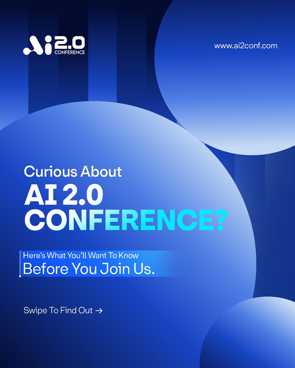 ai2conf's tweet photo. Thinking about attending the AI 2.0 Conference? 🤖

A little preparation can make your conference experience much smoother. 

Swipe through to get started, and visit our FAQ page for more. 

#AI2Conf #ArtificialIntelligence #AIConference #FutureOfAI #AITech https://t.co/mE4M8Der12