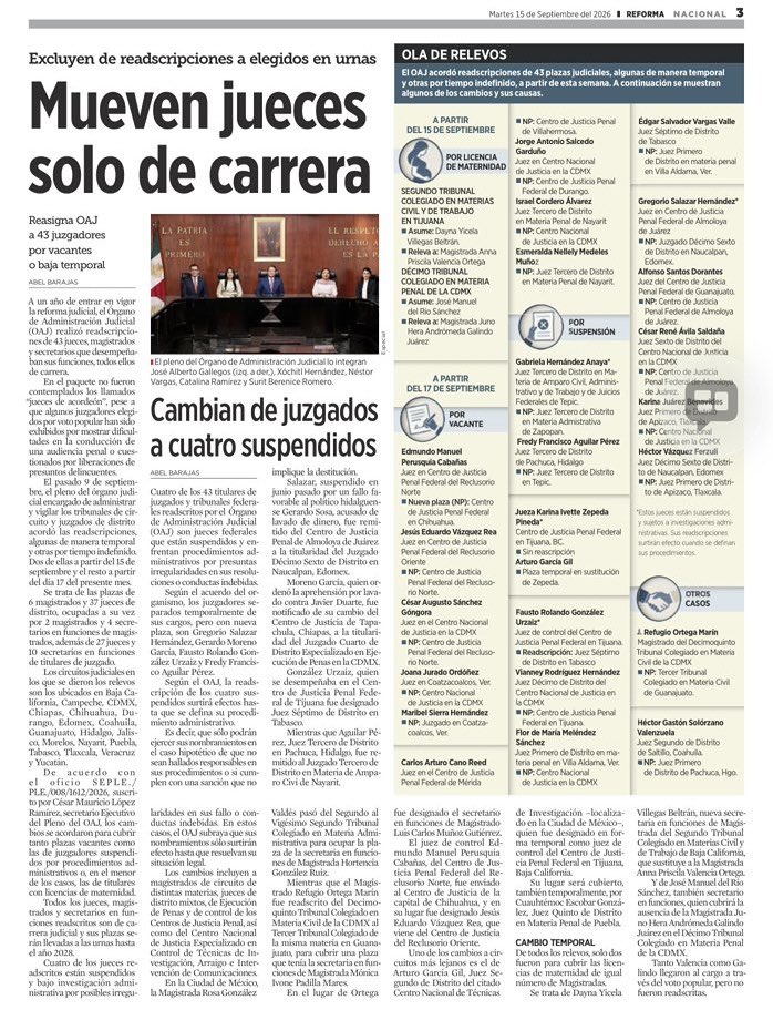ErnestoGuerra_'s tweet photo. QUE POCA LA DECISIÓN DEL OAJ: Sólo remueve a jueces de carrera judicial, reasigna a 43 jueces, magistrados y secretarios en funciones que viene de carrera y no a sus jueces electos por acordeón.

Hoy 15 comienzan a moverse de adscripción, imagínate mover a tu familia así nomás👇 https://t.co/fylSXACkfX