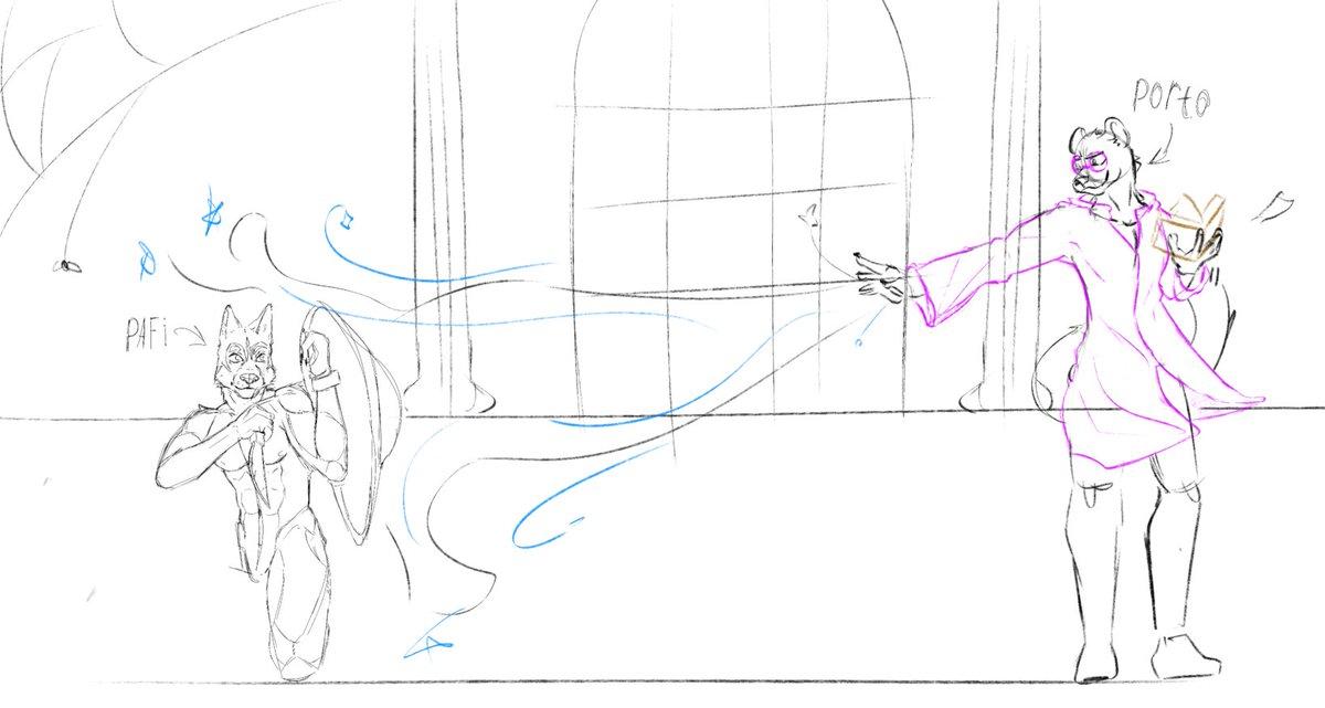 Pafsell's tweet photo. A battle with @_itzPortokun  (WIP) #art  #battle #furry #furryartㅤㅤㅤ https://t.co/m4CBVTdW82