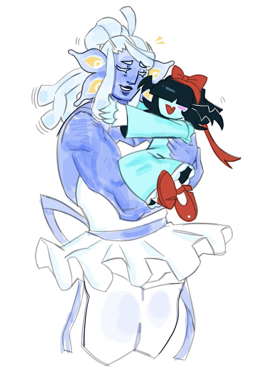 beetlebeyond's tweet photo. Let’s match bows and wings with papa #deltarune #bluedeltarune #aquadeltarune https://t.co/WBenVYFq93