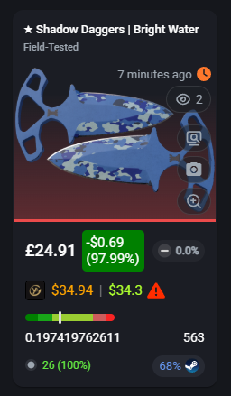 TheGreenFireCS's tweet photo. This pair of shadow daggers is cheaper than a large pepperoni pizza from dominos💀

Which one would you choose? https://t.co/sjG4KqTnHY