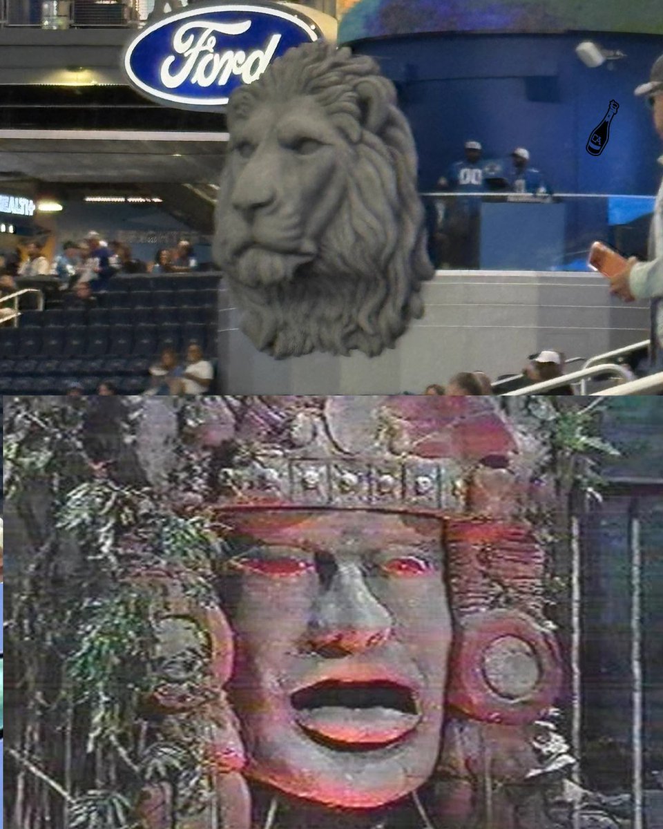 champletics's tweet photo. Pretty pumped Ford Field got it's own version of Olmec https://t.co/uJoCsMZCqZ