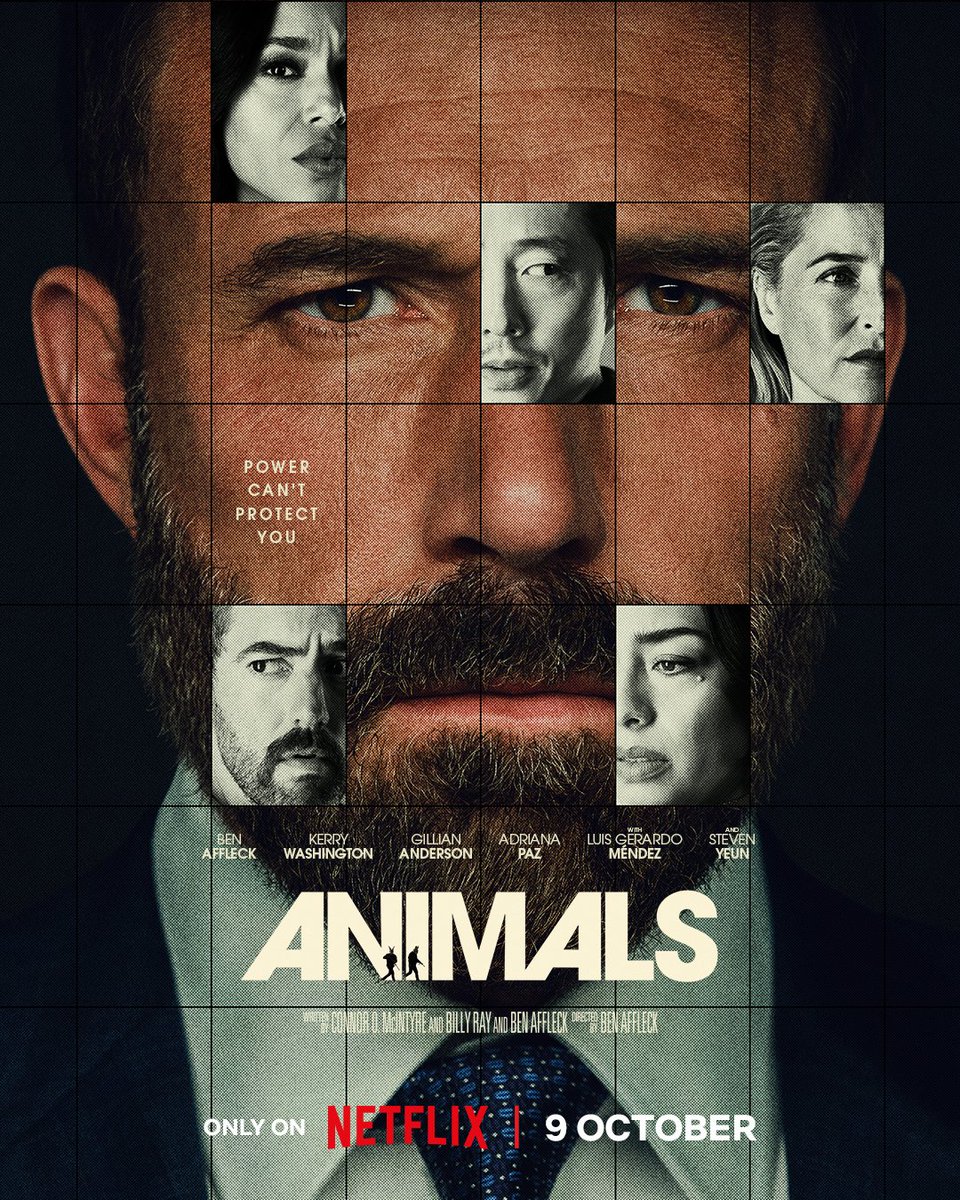 whatonnetflix's tweet photo. Ben Affleck's new political thriller Animals is coming to Netflix on October 9, 2026. https://t.co/td6z9EneJh