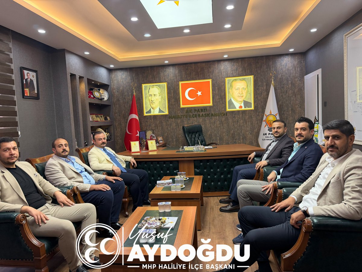 MHPhaliliyeurfa's tweet photo. MHP Haliliye İlçe Başkanımız Sn. Yusuf Aydoğdu ve yönetimimizle, AK Parti Haliliye İlçe Başkanı Sn. Mustafa Bağmancı’yı ziyaret ettik. misafirperverlikleri için teşekkür ederiz.
@MHP_Bilgi 
@dbdevletbahceli 
@eczosmanmutlu
 @yusufaydogduu
@Akparti
 @mbagmanci63 
@AkHaliliiye https://t.co/S6kw7Zq9ef